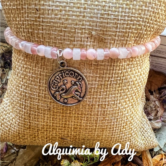 Pink Quartz beaded bracelet - Picture 2 of 2